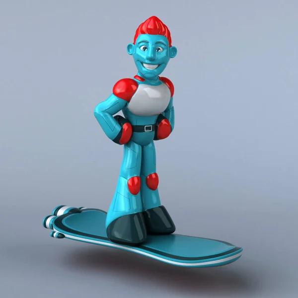 Fun Character Robot Skater Illustration — Stock Photo, Image