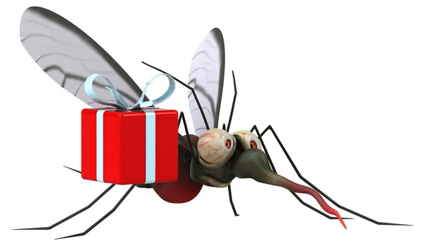Mosquito Con Regalo Ilustración —  Fotos de Stock
