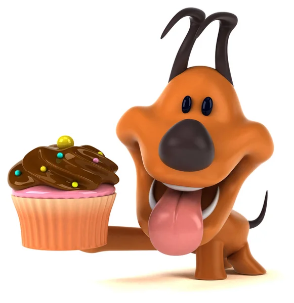 Διασκέδαση Σκυλί Cupcake Εικονογράφηση — Φωτογραφία Αρχείου