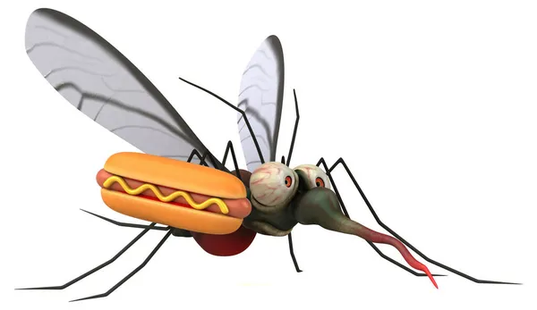 Mosquitowith Hotdog Ilustração — Fotografia de Stock