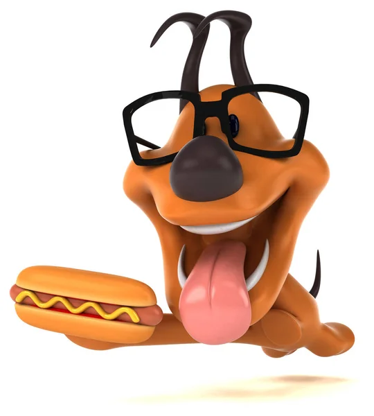 Веселая Собака Хот Догом Принтер — стоковое фото