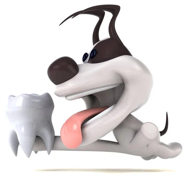 Διασκέδαση Σκυλί Δόντι Εικονογράφηση — Φωτογραφία Αρχείου