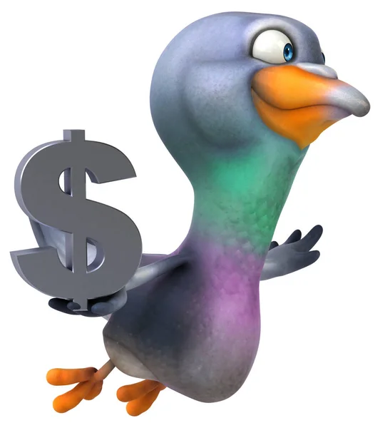 Fun Pigeon Dollar Illustration — Stock Photo, Image