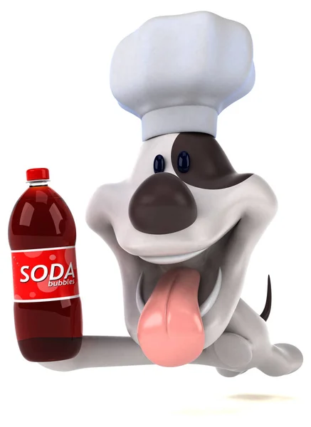 ソーダと楽しい犬 3Dイラスト — ストック写真