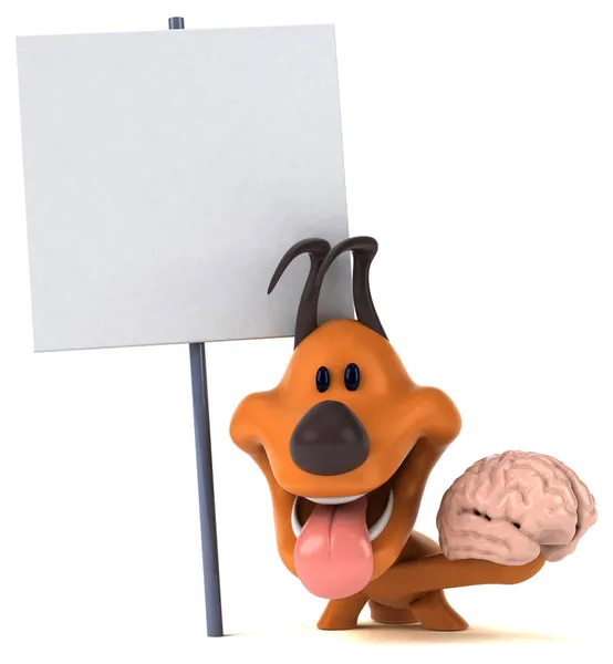 Divertido Perro Con Cerebro Ilustración —  Fotos de Stock