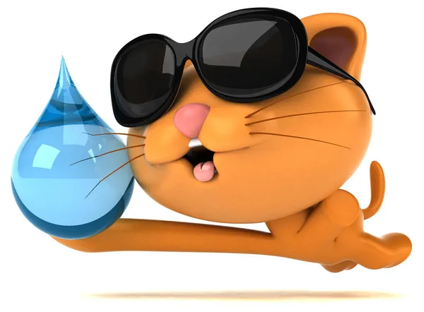 Fun Cat Drop Illustration — Stock Photo, Image