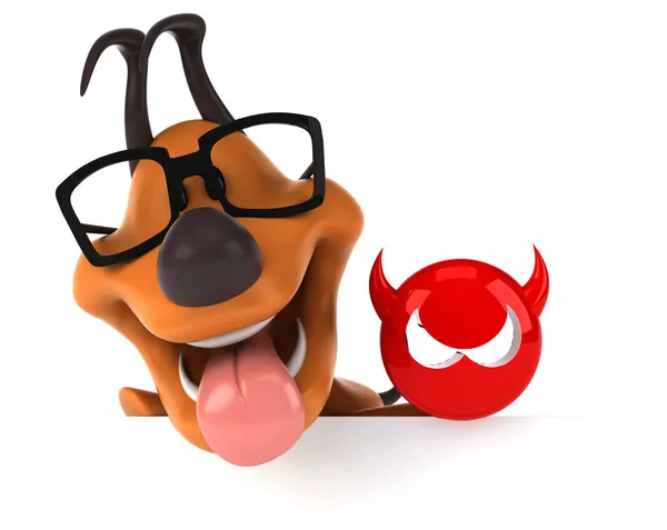 ウイルスとの楽しい犬 3Dイラスト — ストック写真