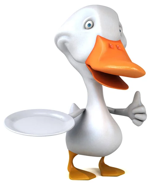 Fun Duck Plate Illustration — Stock Photo, Image