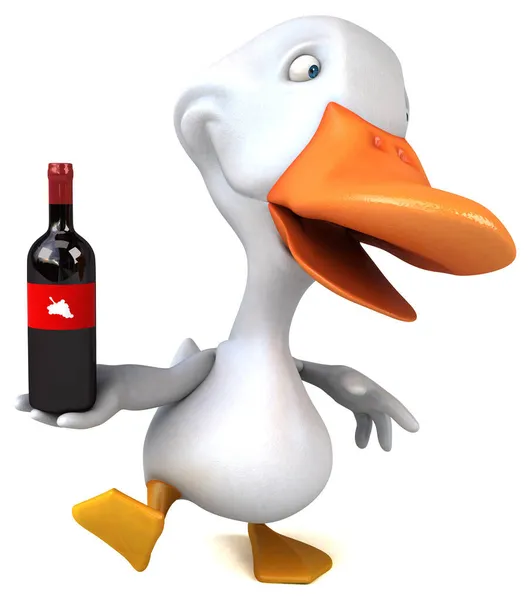 Fun Duck Wine Illustration — Stock Photo, Image
