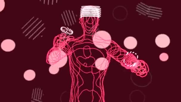 Mann Mit Brille Abstrakter Hintergrund Animation — Stockvideo