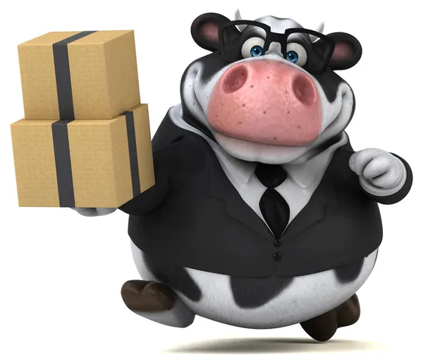 Vaca Divertida Con Cajas Ilustración — Foto de Stock