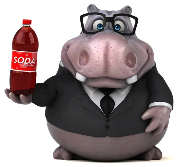Hippo Zabawa Soda Ilustracja — Zdjęcie stockowe