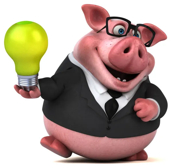 Fun Pig Lamp Illustration — Stock Photo, Image
