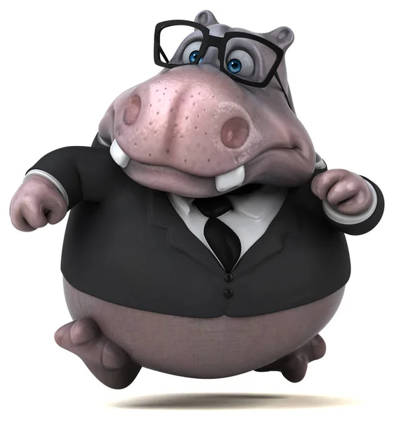 Personagem Hipopótamo Divertido Ilustração — Fotografia de Stock