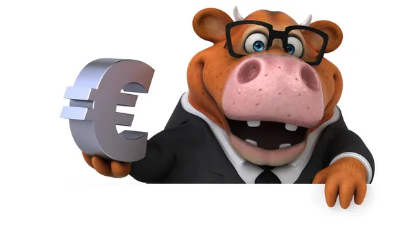 Fun Cow Euro Ilustrace — Stock fotografie
