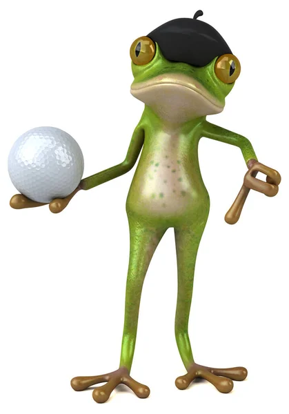 Fun French Frog Ball Illustration — Stock Photo, Image