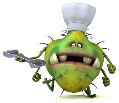 Araçla eğlence mikrobu - 3B İllüstrasyon