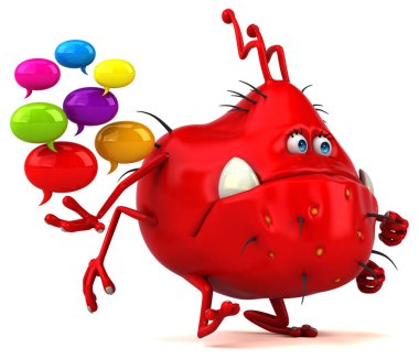 İle eğlenceli mikrop - 3d illüstrasyon kabarcıklar