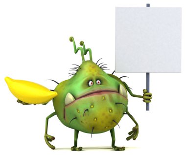 Muzlu eğlence mikrobu - 3D İllüstrasyon