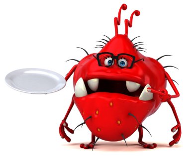 Tabaklı eğlence mikrobu - 3D İllüstrasyon