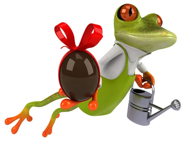 Lustiger Froschgärtner Mit Illustration — Stockfoto