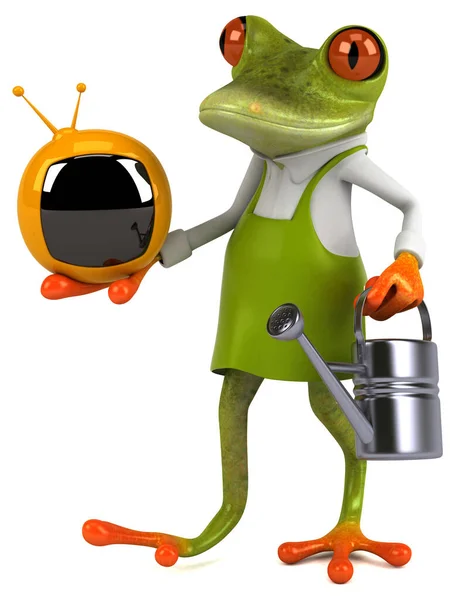 삽화를 재미있는 개구리 원예가 — 스톡 사진