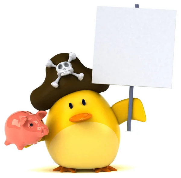 Yellow Bird Piggy Bank Illustration — Stock Photo, Image