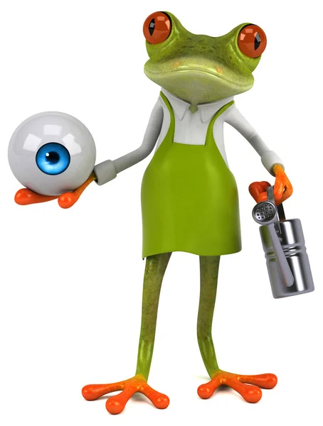 Fun Frog Gardener Eye Illustration — Stock Photo, Image