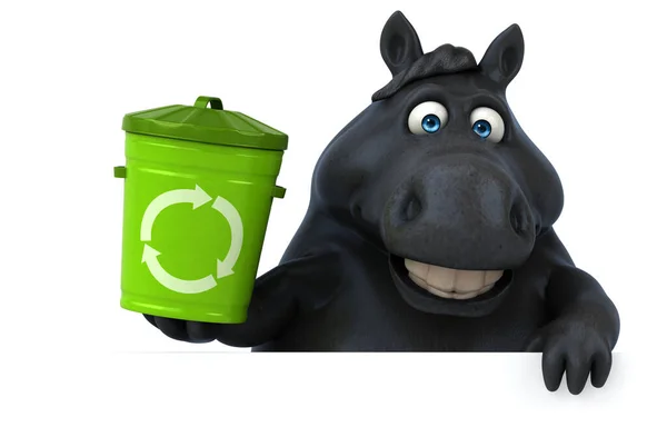 Çöp Kutusuyla Eğlenceli Görüntü — Stok fotoğraf