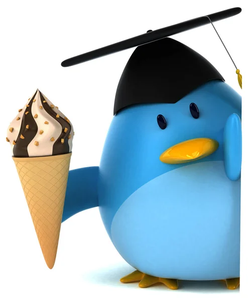 Blue Bird Ice Cream Illustration — Stock Photo, Image