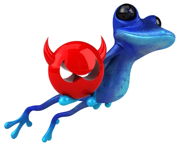 Fun Blue Frog Virus Illustration — 图库照片