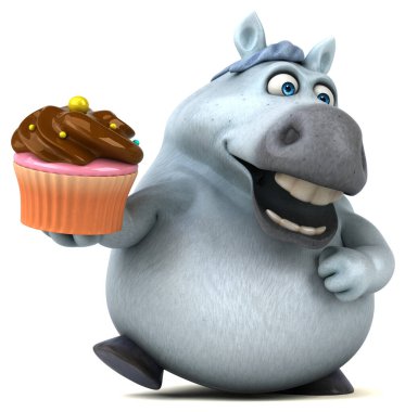 Kek ile eğlenceli at - 3D Görüntü