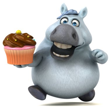 Kek ile eğlenceli at - 3D Görüntü