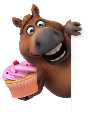 Kek ile eğlenceli at - 3D Görüntü