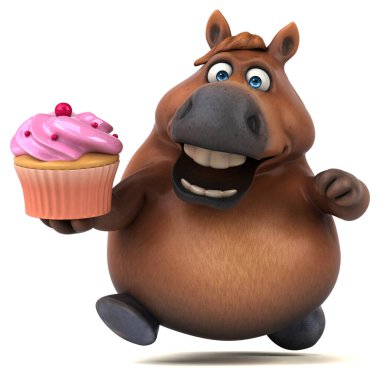 Kek ile eğlenceli at - 3D Görüntü