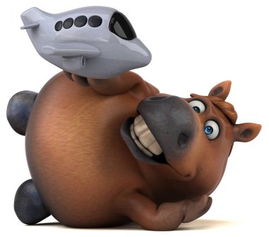 Uçakla eğlenceli at - 3D Görüntü