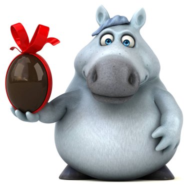 Yumurtalı eğlenceli at - 3D Görüntü