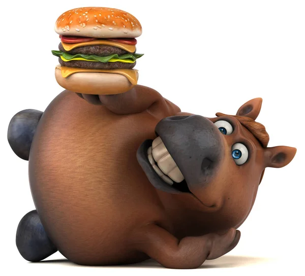 Hamburgerli Eğlenceli Görüntü — Stok fotoğraf