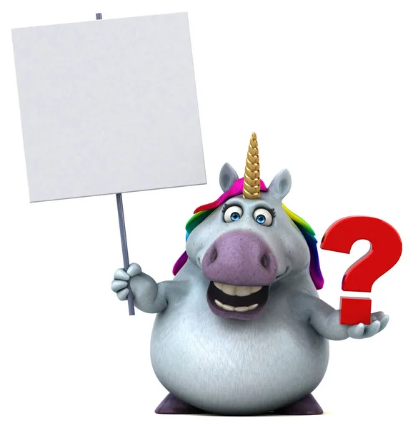 Fun Unicorn Question Illustration — Stock Photo, Image