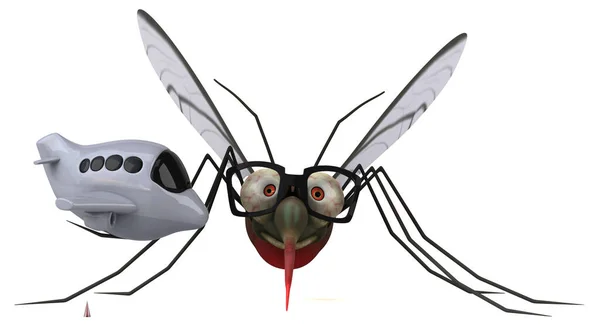 Mosquito Con Plano Ilustración — Foto de Stock