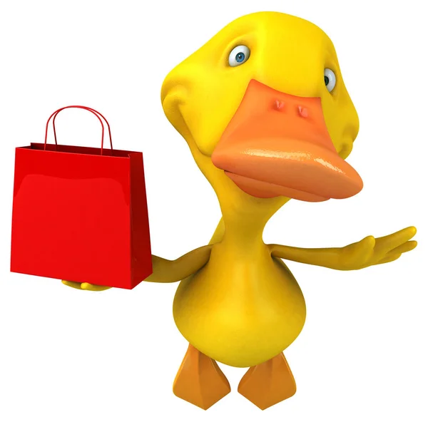 Fun Duck Shopping Illustration — Stock Photo, Image