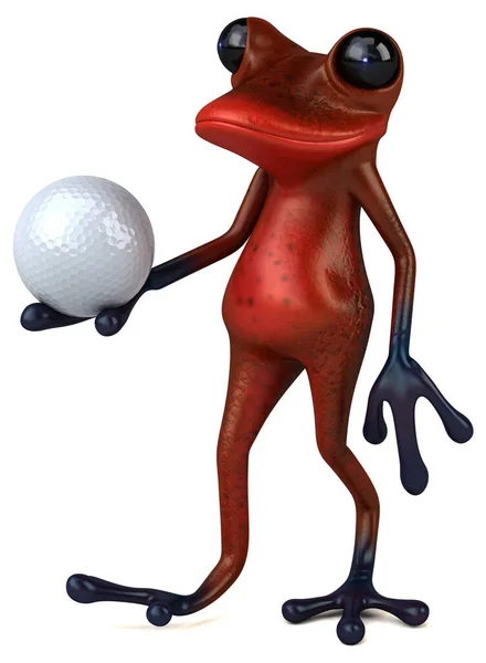 Fun Κόκκινο Βάτραχος Μπάλα Εικονογράφηση — Φωτογραφία Αρχείου