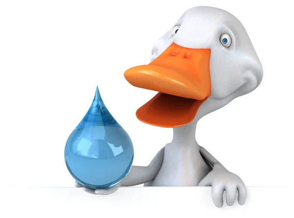 Canard Amusant Avec Goutte Illustration — Photo