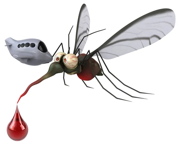 Mosquito Con Plano Ilustración — Foto de Stock