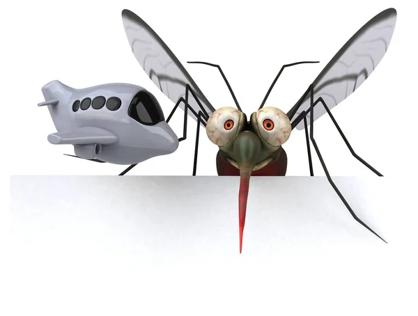 飛行機で蚊 3Dイラスト — ストック写真