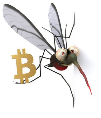 Bitcoin ile Sivrisinek - 3B Görüntü
