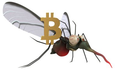 Bitcoin ile Sivrisinek - 3B Görüntü