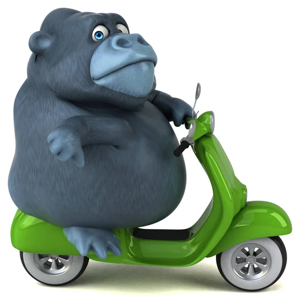 Fun Gorilla Scooter Illustration — Stock Photo, Image