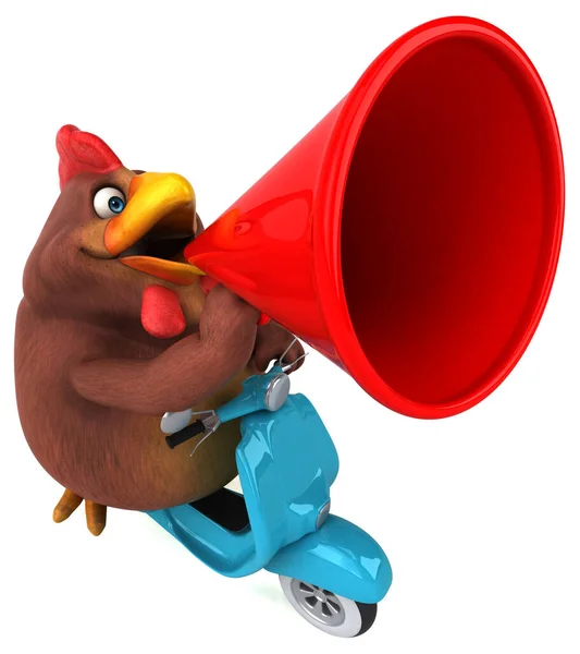 Fun Chicken Scooter Illustration — Stock Photo, Image