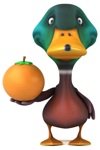 Fun Duck Orange Illustration — Stok Foto